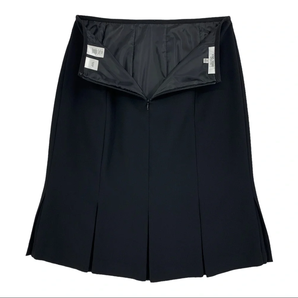 Jones Studio Separates Box Pleat Hem Black Skirt Size 10